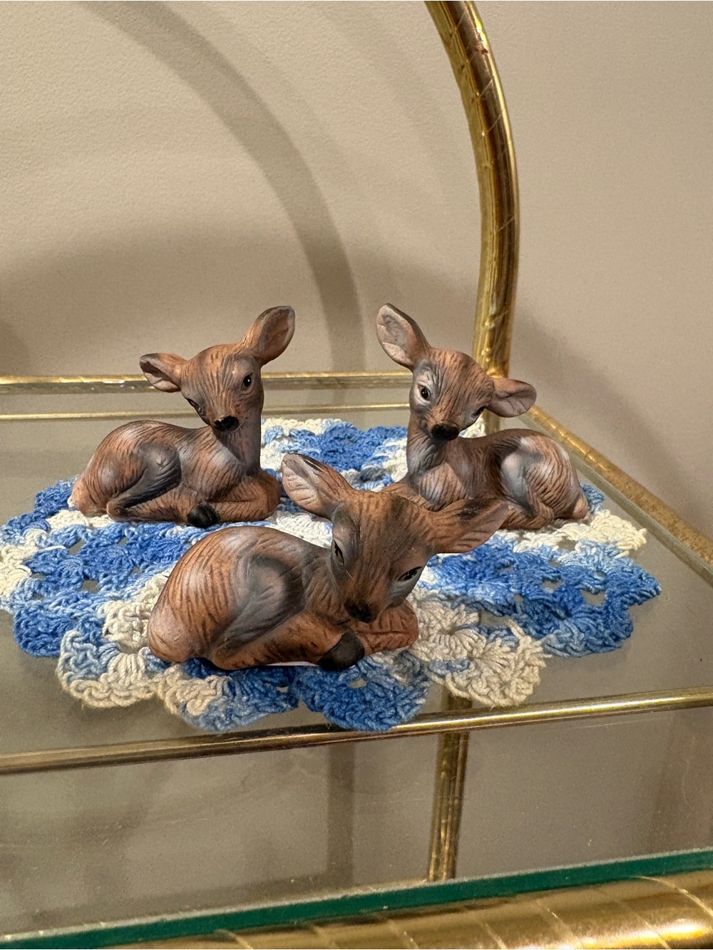 Three Vintage Mini Porcelain Deer